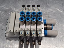 FESTO (4) VUVG-L14-B52-T-G18-1P3 SOLENOID VALVES WITH MANIFOLD BLOCK