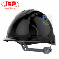 JSP EVO2 black vented mid peak comfort hard hat safety helmet slip ratchet