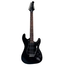 Sawtooth Es Series Electric Guitar, Maple Neck, Black W/ Black Pickguard