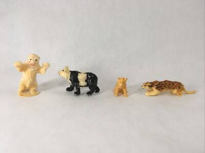 Marx Toys Animal Kingdom Bears & Cats Toy Figures Set of 4 Panda Leopard Polar 