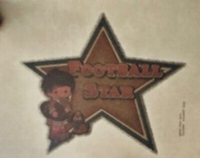Original Vintage Football Star Iron On Transfer Glitter