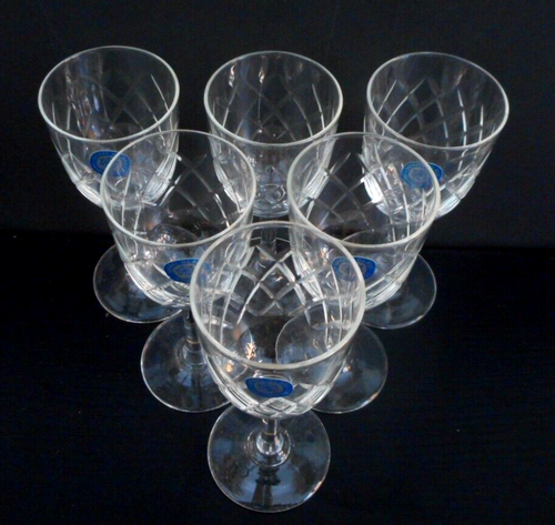 6 Sasaki Glass sherry / port glasses - 12.5 cm (4.85") tall - 70 ml - boxed - Picture 2 of 3