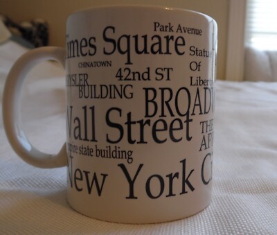 NEW York Coffee Mug Cup 12 Ounce Tourist City Soho Little Italy The Big Apple