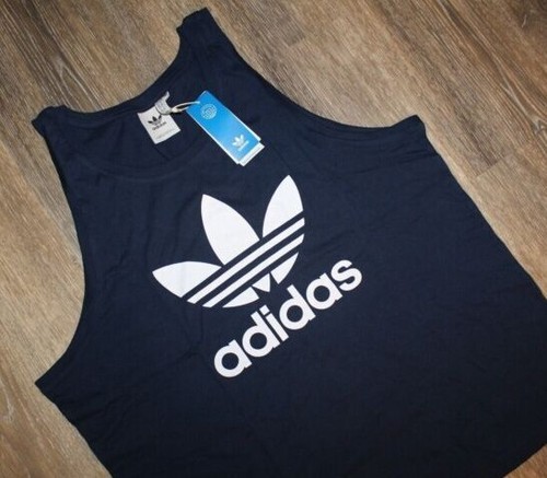 NWT Adidas Originals Men's Trefoil Tank Top Crew Blue Navy White