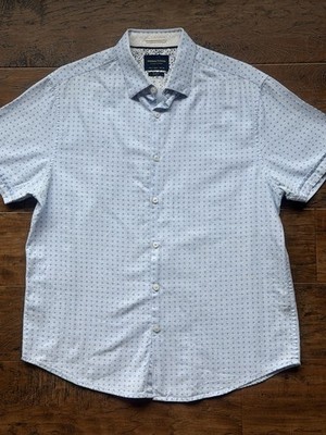 Denim & Flower Ricky Singh Men's Short Sleeve Button-Down Slim Fit Shirt Sz L