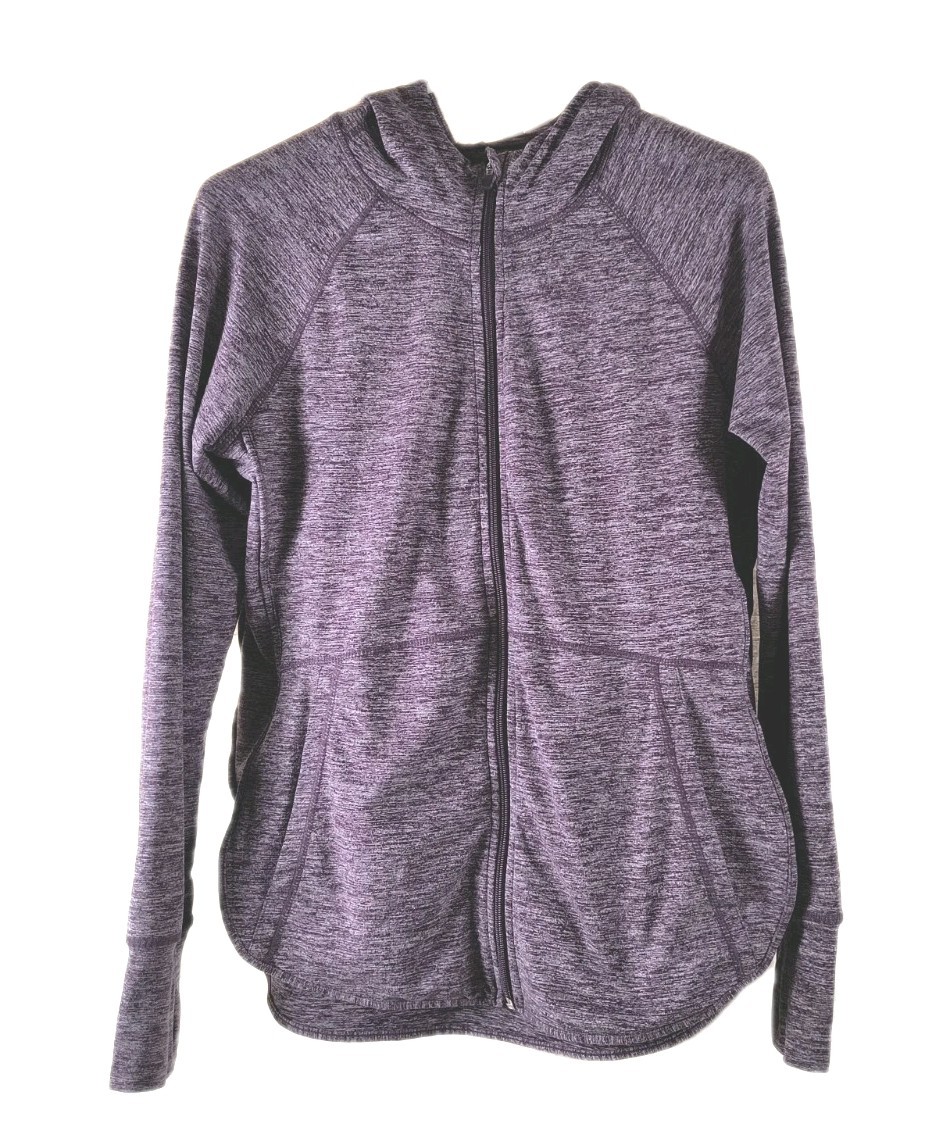 Tangerine Women's Athletic Track Jacket Purple Med Full Zip Pockets Thumb Holes