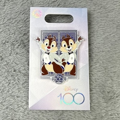 2022 Disney Parks Disney D100 Platinum 100 Anniversary Pin Chip & Dale NEW