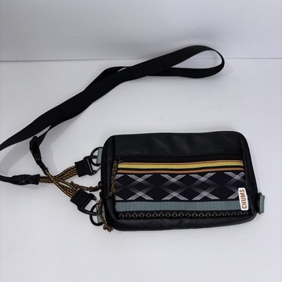 CHUMS Rover Crossbody Bag Aztec Print Black Sling Convertible Unisex MultiPocket