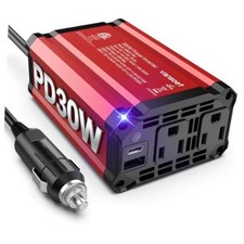 2026 Upgraded 300W Car Power Inverter - DC 12V to 110V AC 2 Outlets Red-30