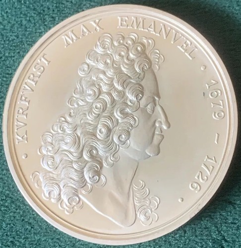 Max Emanuel Elector de Baviera medalla de plata 1000 plata fina 250. Fallecimiento - Imagen 1 de 6