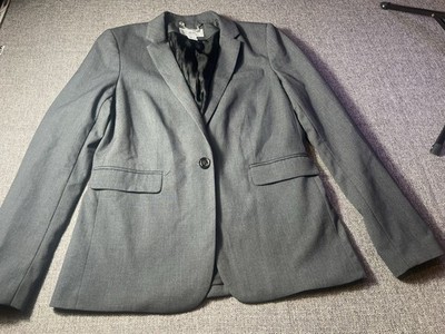 HM FITTED BLAZER DARK GRAY SOLID COLOR SIZE 8