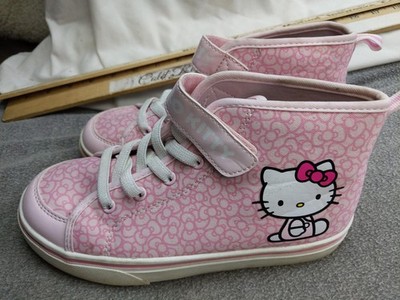 Hello Kitty Shoes Girls Size 3 Pink High Top Lace Up Cartoon Sneakers Print