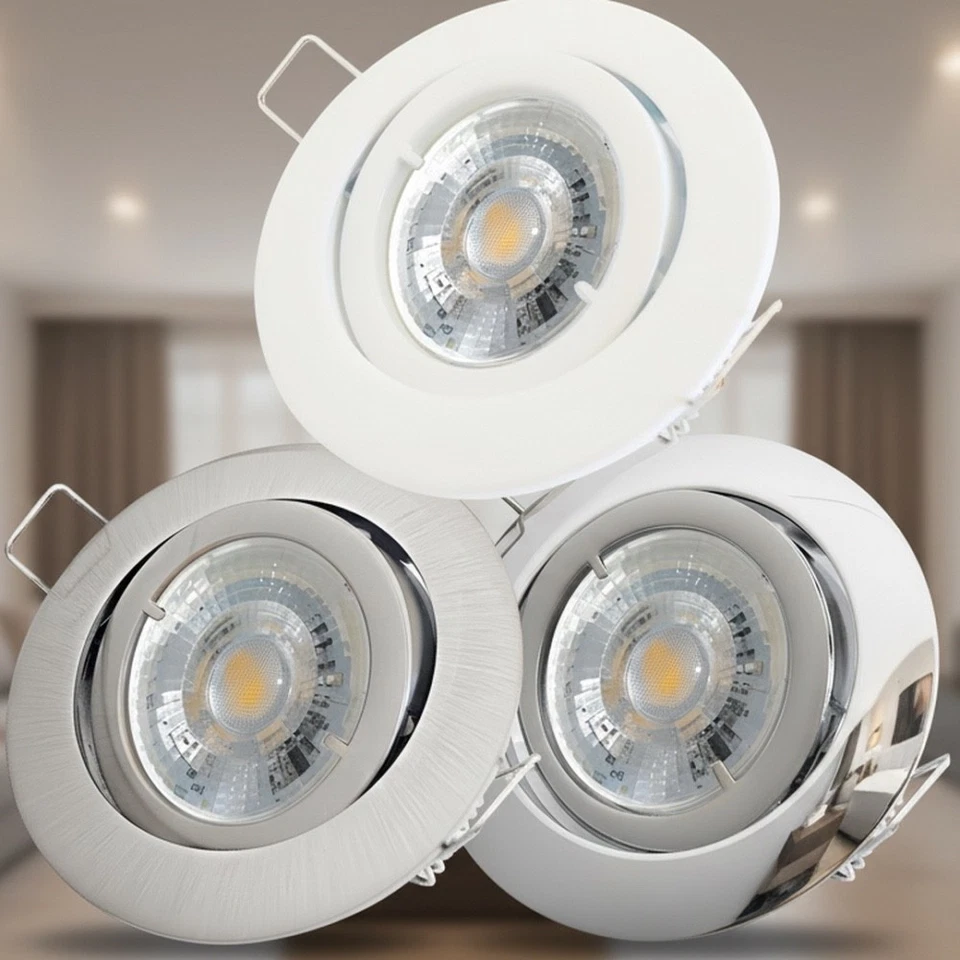 LED Einbaustrahler Tino 230V • 7W • dimmbar • schwenkbar • GU10 Spot Aluminium - Bild 1 von 4