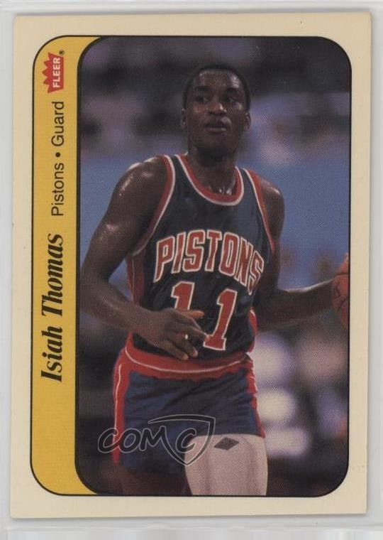1986-87 Fleer Stickers Isiah Thomas #10 Rookie RC HOF 0rz7
