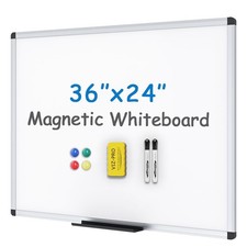 Magnetic Whiteboard/Dry Erase Board, 36 X 24 Inches, Includes 1 Eraser 2 Ma...