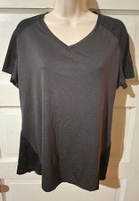 Danskin Now Black Large Short Sleeve Athletic Top