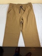 Cat  Jack Boys Jogger Pants Beige Recycled Polyester Drawstring Pockets