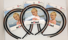 Scunci Headbands No Slip Grip All Day Hold Brown Black Clear, 9 Total Headbands