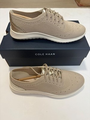 Cole Haan ZeroGrand Meritt Stitchlite Oxfords Rye Knit / Gold W30723 8