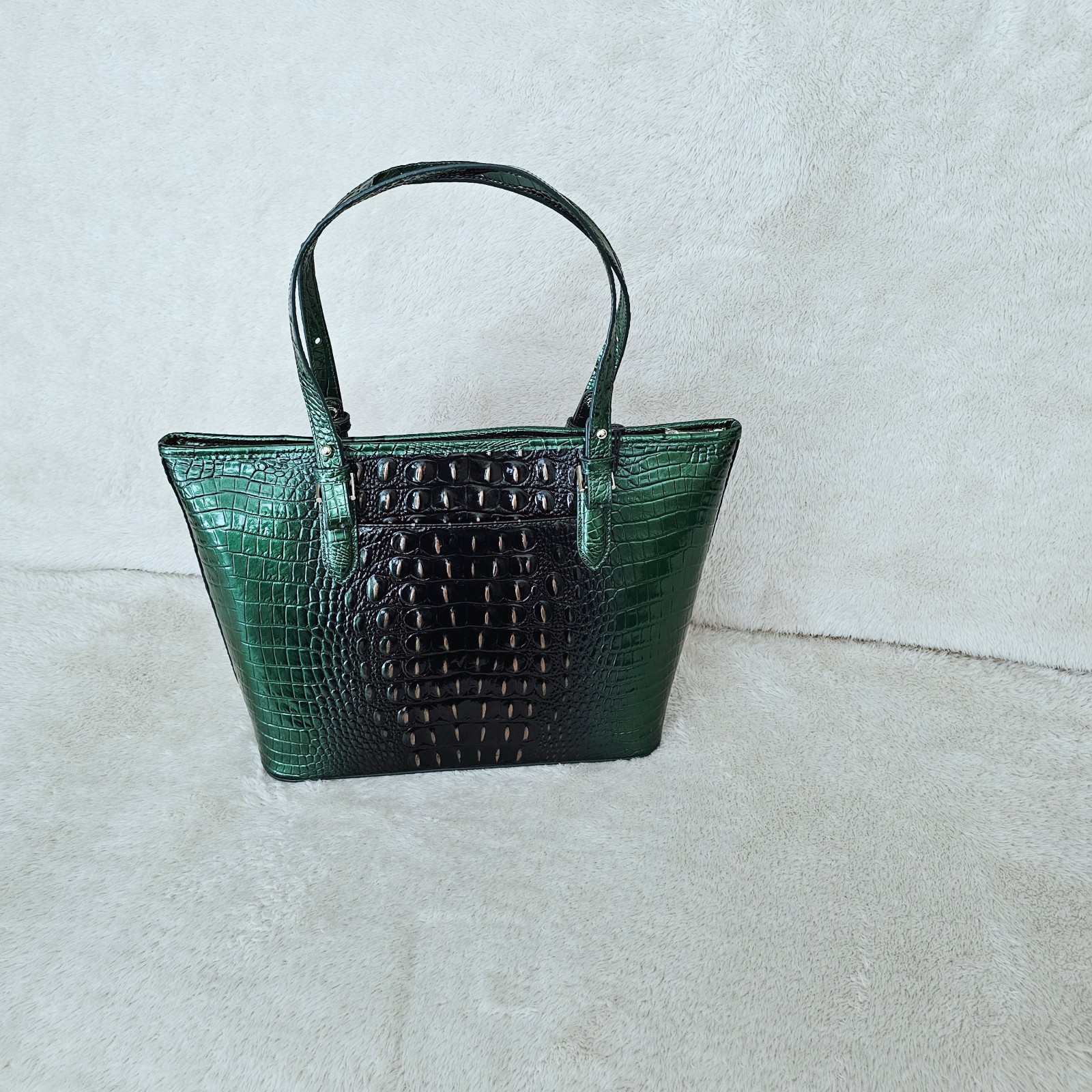 NEW BRAHMIN EVERGREEN OMBRE MEDIUM ASHER W/CORDELIA WALLET image 7