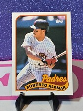 1989 Topps ROBERTO ALOMAR ROOKIE CARD #206 (RC) San Diego Padres. rookie card picture