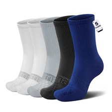 Bamboo Viscose Kids Boys Crew Socks 5 Pairs Medium White 2 black gray navy