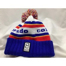 Grand Colorado State knit White Red Blue Yellow Striped Pom-Pom Knitted unisex