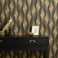 Guido Maria Kretschmer Tapete Grafik 3D-Optik Schwarz Gold Metallic (4,41€/1Qm)