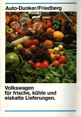 Prospekt VW LT Lebensmittellieferwagen Kühlwagen Dunker ca 1970 er Jahre