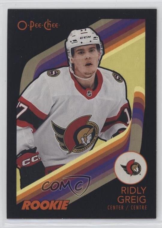 2023 O-Pee-Chee Marquee Retro Black Border /100 Ridly Greig #543 Rookie RC 0m5h