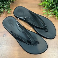 Flojos Women's Black Artisan Flip Flop Sandals Size 7