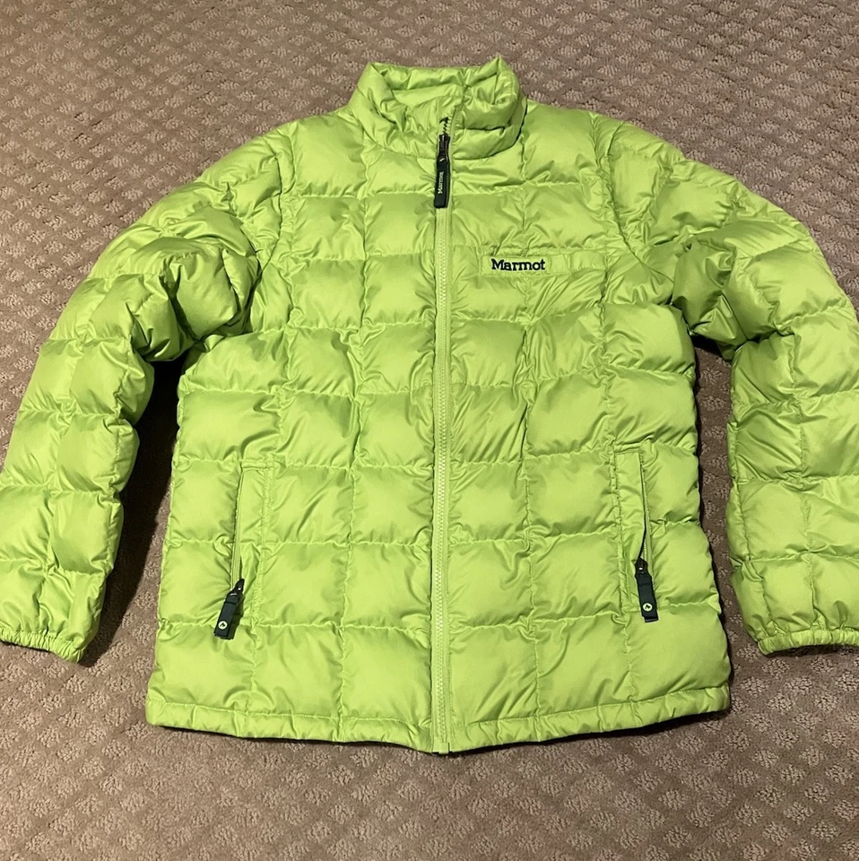 Chaqueta acolchada de plumón Marmot juvenil talla XL 700 relleno bolsillos con cremallera completa usada en excelente estado Foto 2 de 4