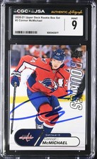 2020-21 UPPER DECK ROOKIE CLASS #2 CONNOR MCMICHAEL SIGNED CARD CGC JSA 9