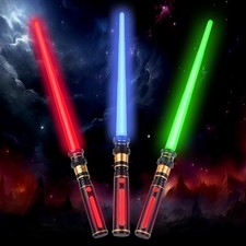 Light Up Sabers, 3 Packs Light Sword for Kids with FX Sound, Expandable Light...