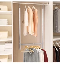 Closet Hanging Rod 30.5in Wide Extension Closet Organizer 7 Height Adjustable