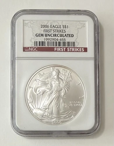 2006 American Silver Eagle $1 NGC First Strikes Gem Uncirculated (A)