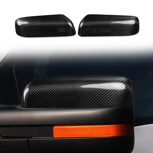 Carbon Fiber Exterior Side View Mirror Cover Cap For Ford F150 Raptor 2009-2014