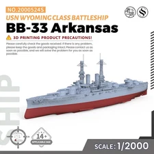 Battleship Unpainted 1/2000 S USN Wyoming Class Arkansas Battleship BB-33