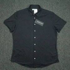 Mizzen Main Shirt Mens XL Blue White Spinnaker Trim Polka Dot Short Sleeve NWT