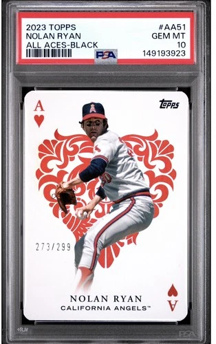 2023 Topps Nolan Ryan All Aces Black /299 PSA 10 Angels! HOF! ⚾️ POP 8!