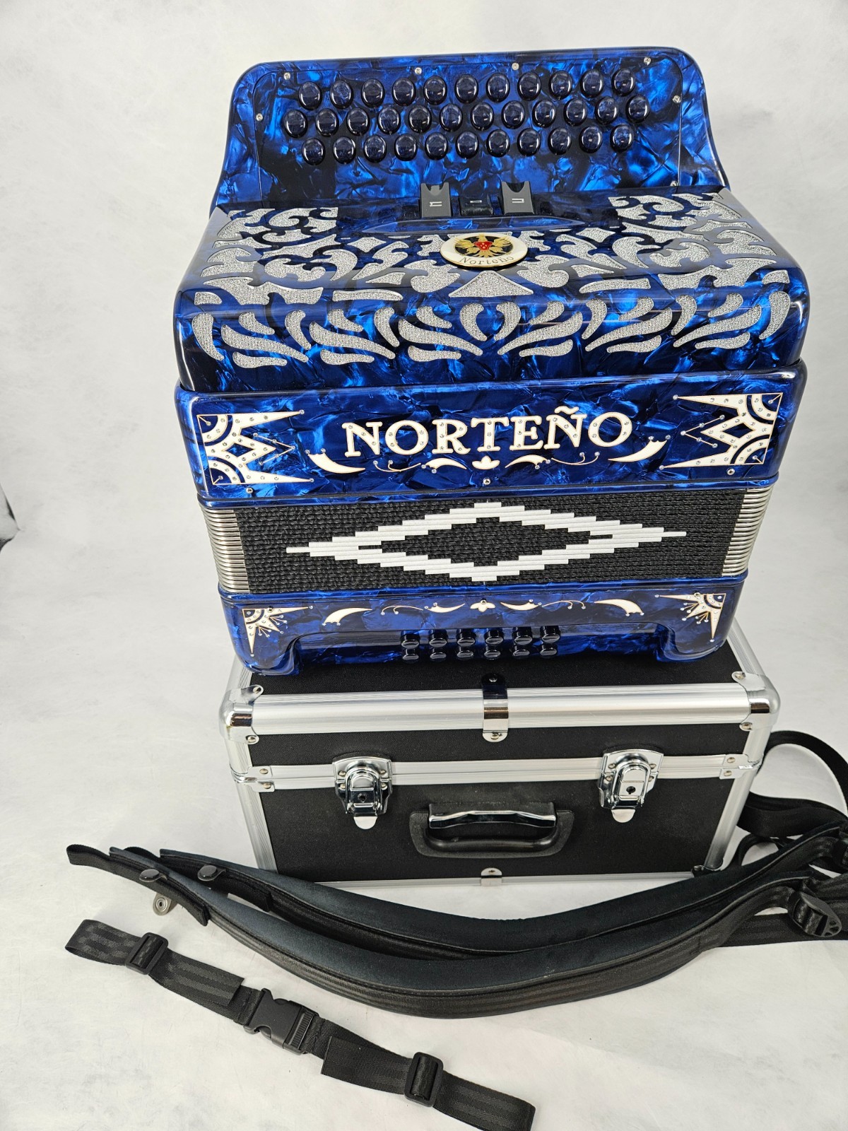 Norteno by Gabbanelli accordion acordeon Blue Mi 3 register with case NEW