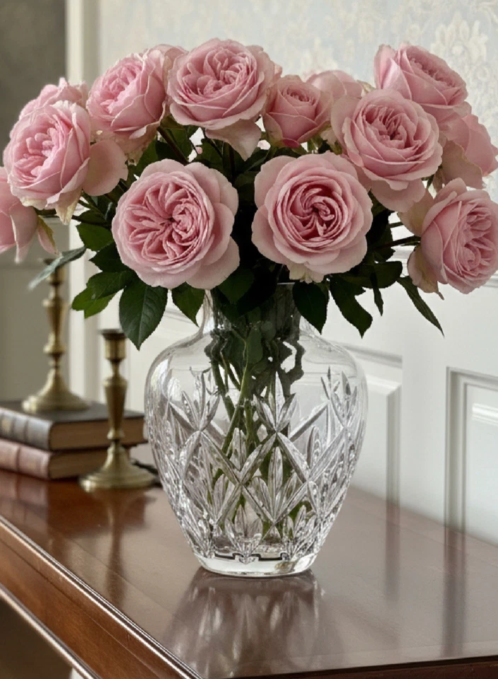 "Jarrón Tiffany vintage cristal flor SYBIL de 5,75"" de alto hallazgo inmobiliario" Foto 2 de 4