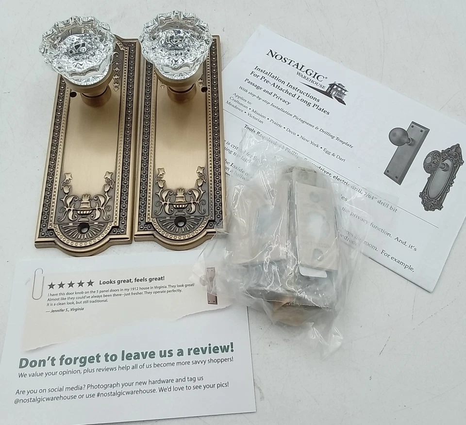 Nostalgic Warehouse Meadows Plate & Interior Crystal Door Knob - Image 1 of 4