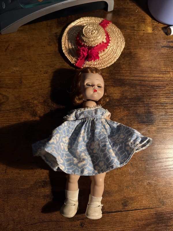 VINTAGE 1950s Madame Alexander 8" ALEX Kins Wendy Doll Hat Dress Shoes