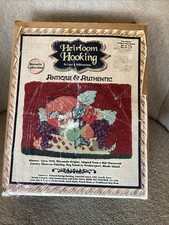 Vtg Heirloom Hooking Latch Hook Kit Wall Hanging Rug Fruit Basket  60507