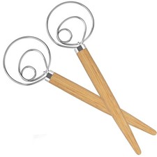 Acerich 2 Pack Danish Dough Whisk 13.5&rdquo; Dough Whisk Stainless Steel Dutch