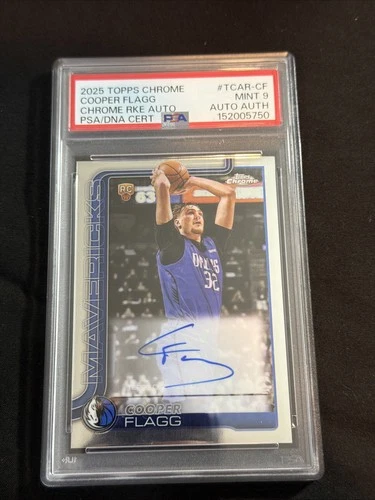 2025 Topps Chrome Cooper Flagg Chrome Rookie Autographs (PSA 9)