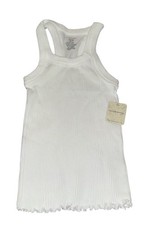Free People Movement Women s White Racerback Scalloped Tank Top Size XS/S NWT