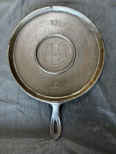 Griswold #8 Vintage Cast Iron Griddle - 738- Ghost Erie