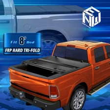 For 94-23 Dodge Ram 1500-3500 8Ft Bed FRP Hard Tri Fold Clamp-On Tonneau Cover